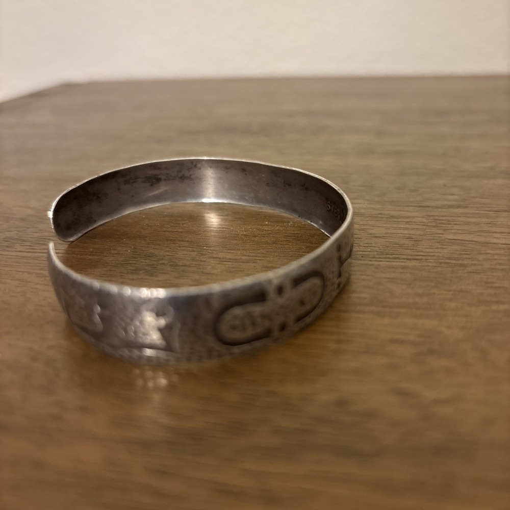 Vintage Wohelo Campfire Girls sterling silver cuff bracelet by JJ White 15 g - Picture 4 of 6